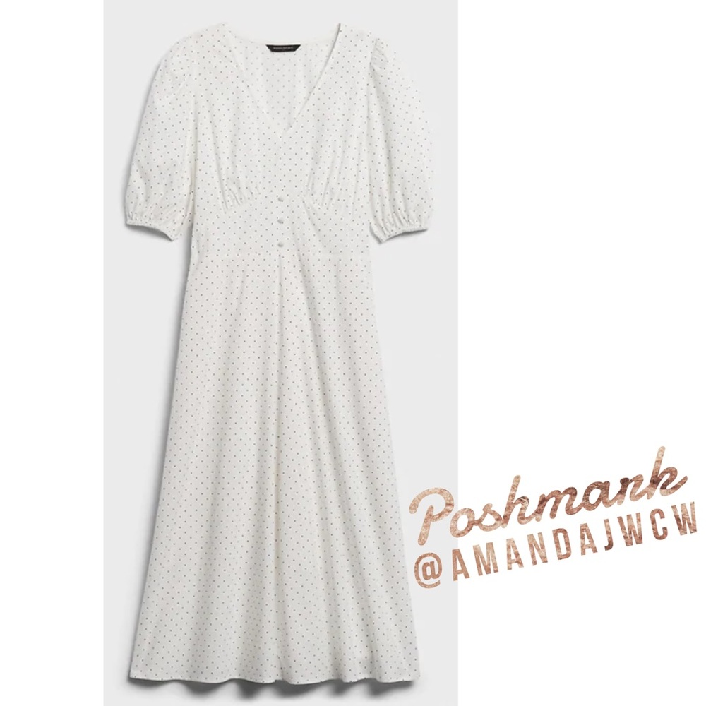 Banana Republic Classic Midi Dress - White - NWT - Picture 7 of 14